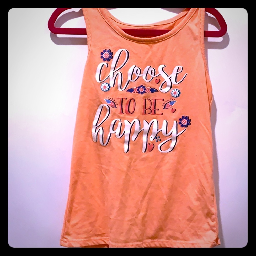 Choose to be happy, neon orange tank top